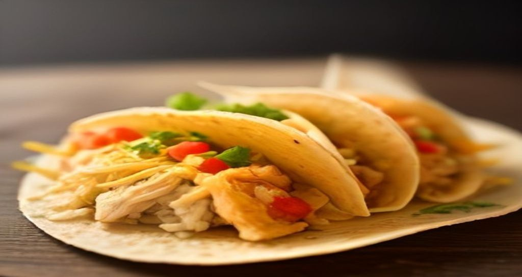Crispy Air Fryer Shredded Chicken Tacos - Recipe Food Photography