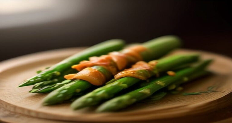 15-Minute Air Fryer Bacon Wrapped Asparagus Bundles - Recipe Food Photography