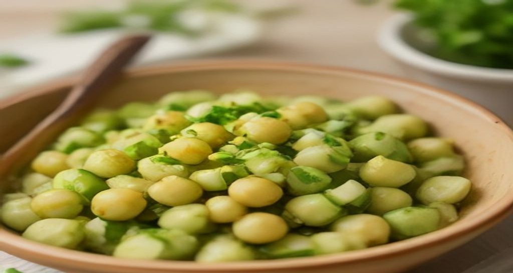 Crispy Air Fryer Mediterranean Chickpea & Cucumber Salad - Recipe Food Photography